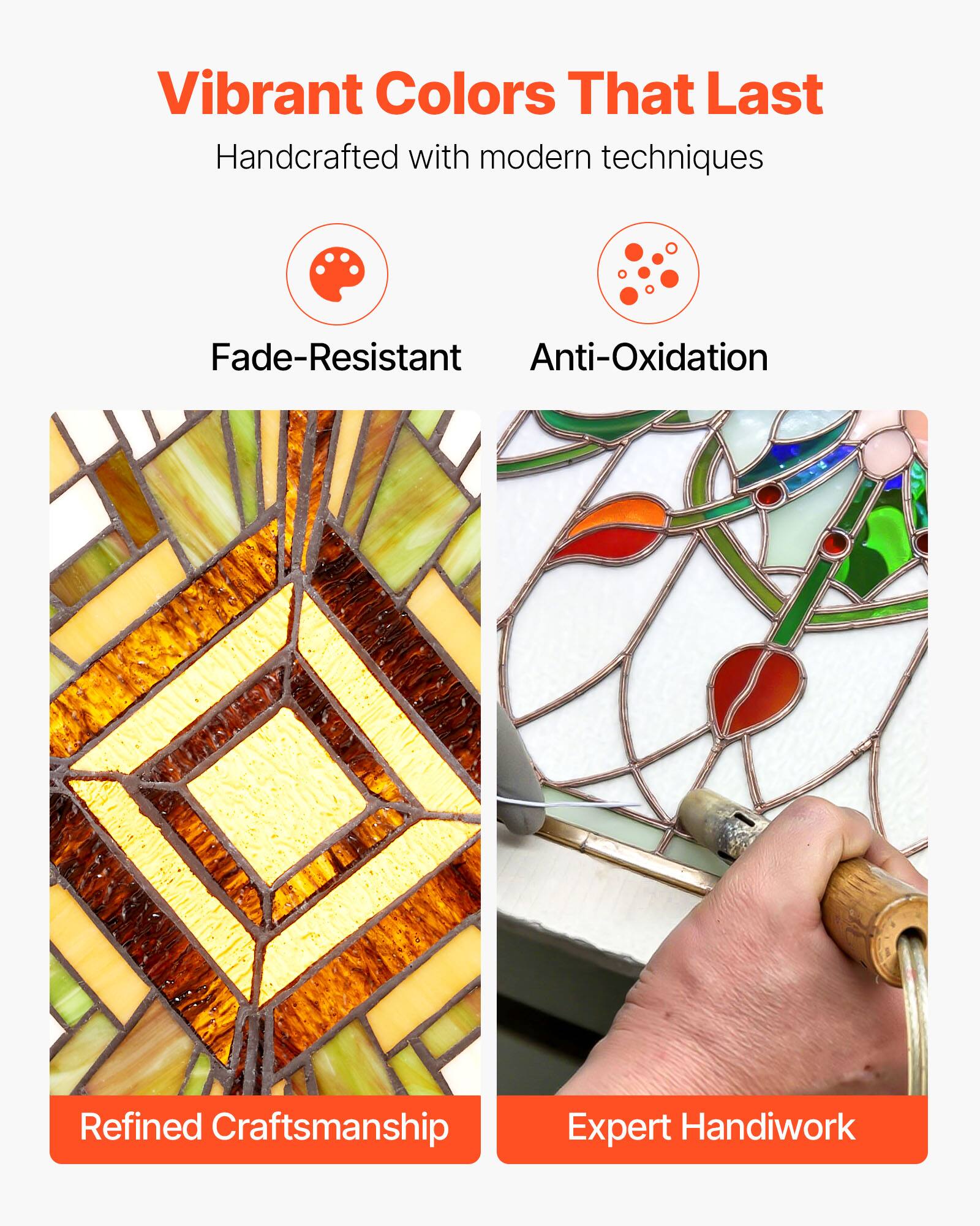 Vibrant Colors That Last  
Handcrafted with modern techniques  
Fade-Resistant  
Anti-Oxidation  
Refined Craftsmanship  
Expert Handiwork
