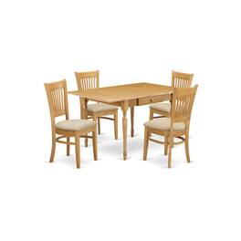 East West Furniture - Dining Room Set Oak - Brown