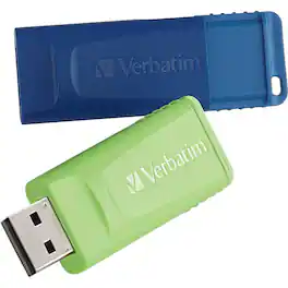 Verbatim - 16GB Store 'n' Go® USB Flash Drive - 2pk - Blue, Green - 16GB - 2pk - Blue, Green - Blue,Green