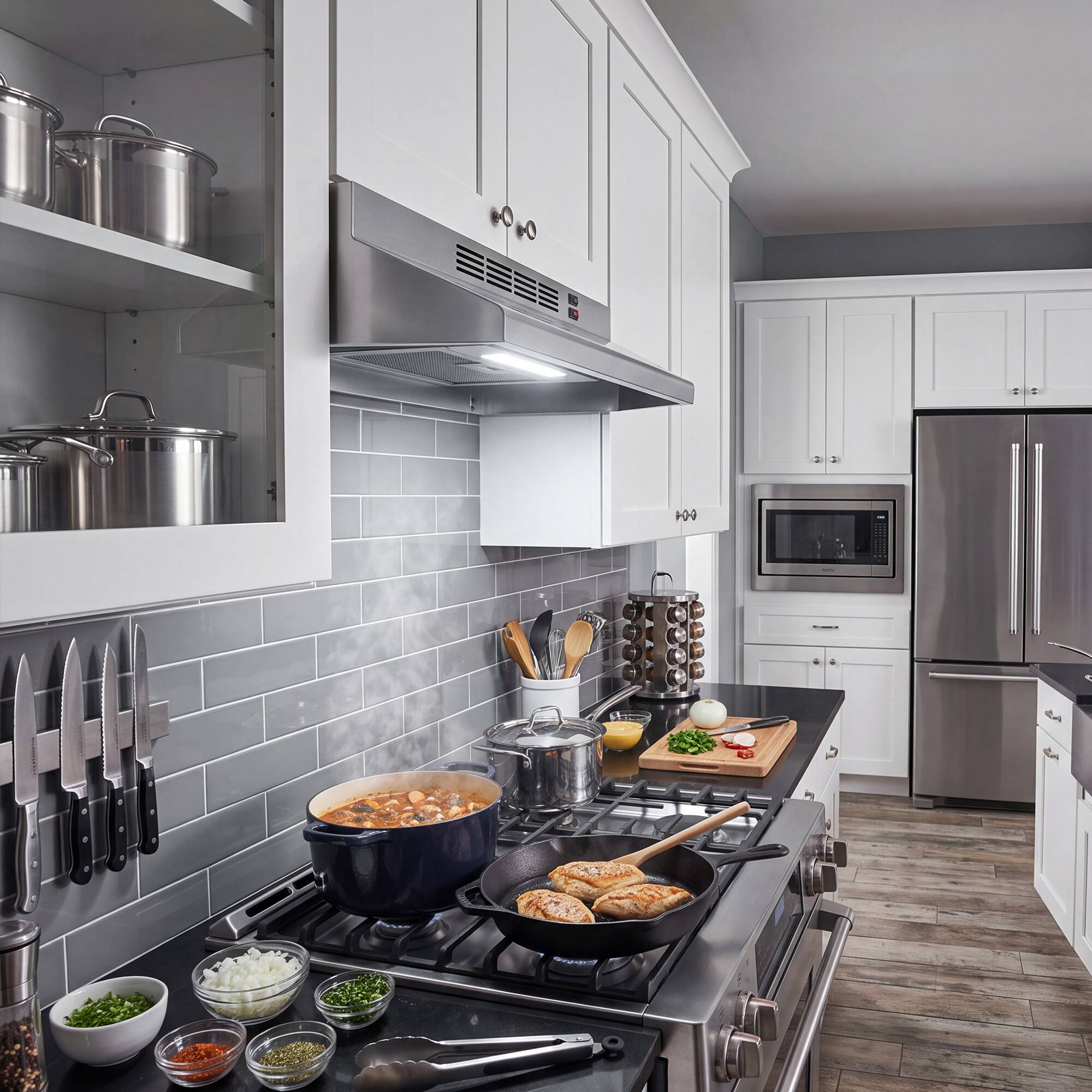 Alt View 6. Breezary - 30 inches - Externally Vented & Recirculating - Under cabinet Range Hood - Stainless Steel.
