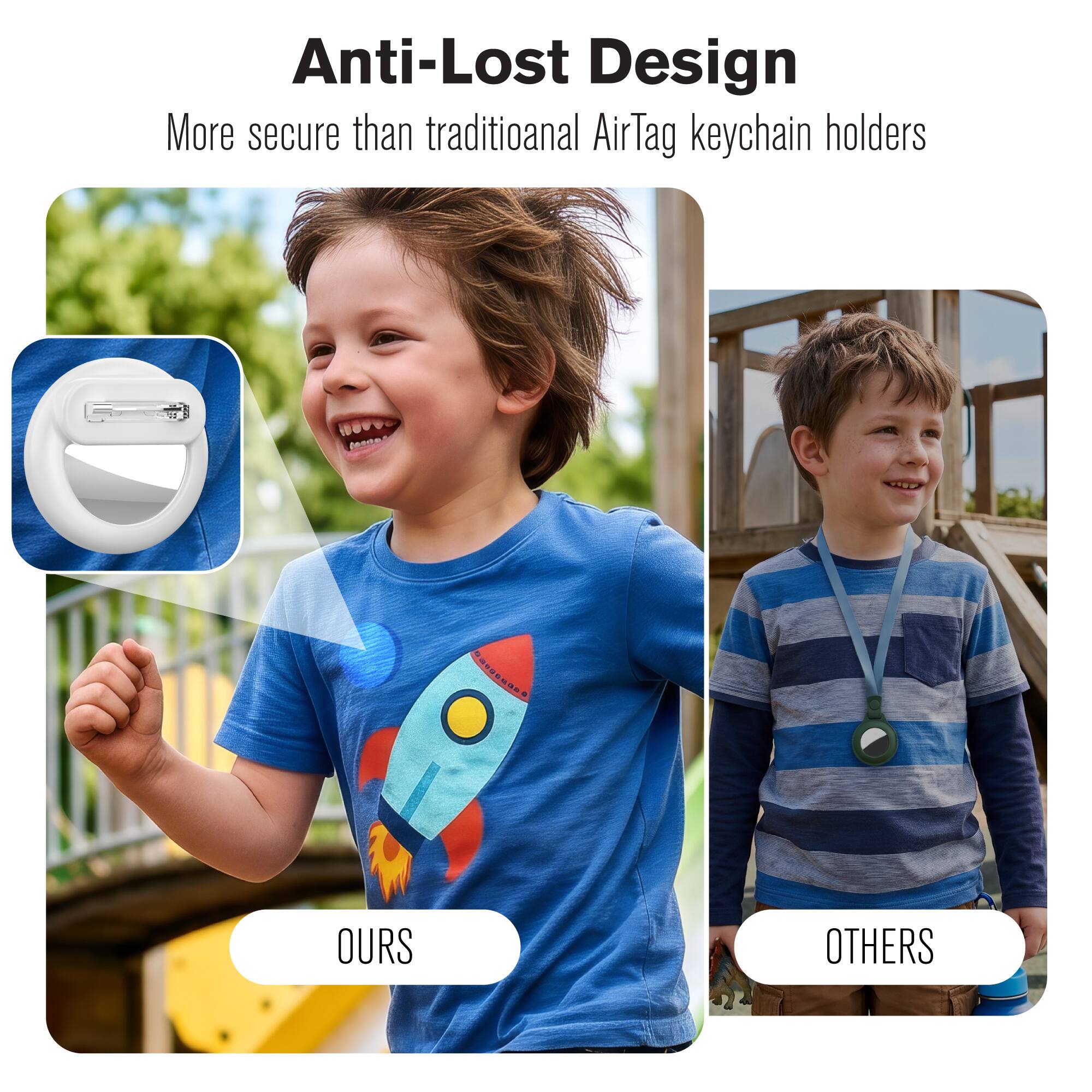 Anti-Lost Design  
More secure than traditional AirTag keychain holders  
OSNS - OURS OTHERS