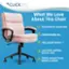 Alt View 13. Click365 - Transform 2.0 Extra Comfort Ergonomic Mid-Back Desk Chair - Light Pink.