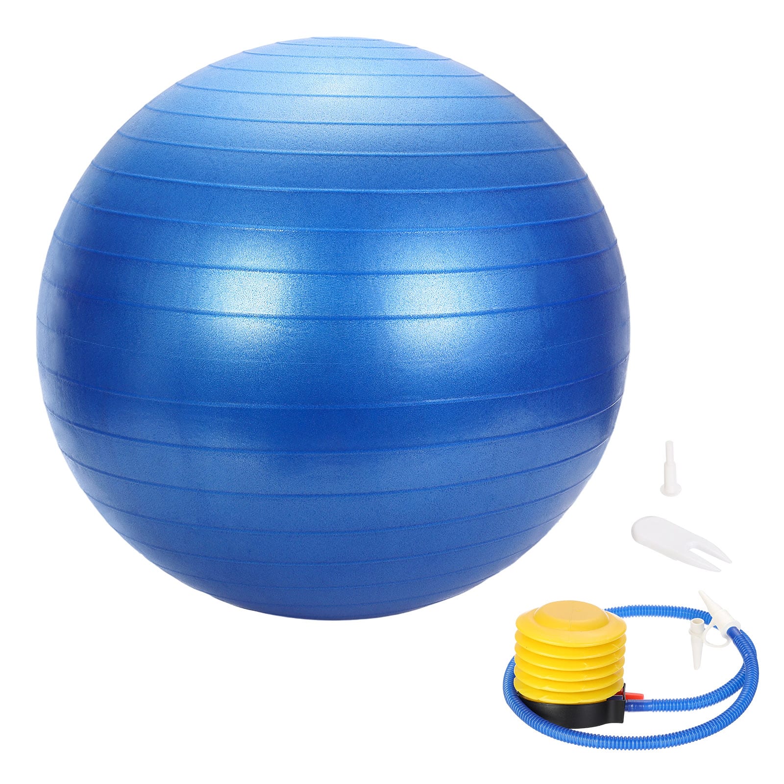 Unique Bargains - Yoga Ball, Exercise Ball 21.7" PVC Anti-Slip Stability Pilates Extra Thick with Pump - For Gym Balance Fitness - Blue