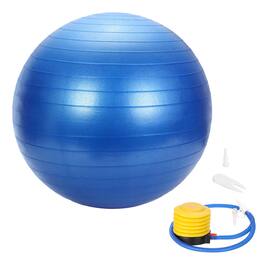 Unique Bargains - Yoga Ball, Exercise Ball 21.7" PVC Anti-Slip Stability Pilates Extra Thick with Pump - For Gym Balance Fitness - Blue