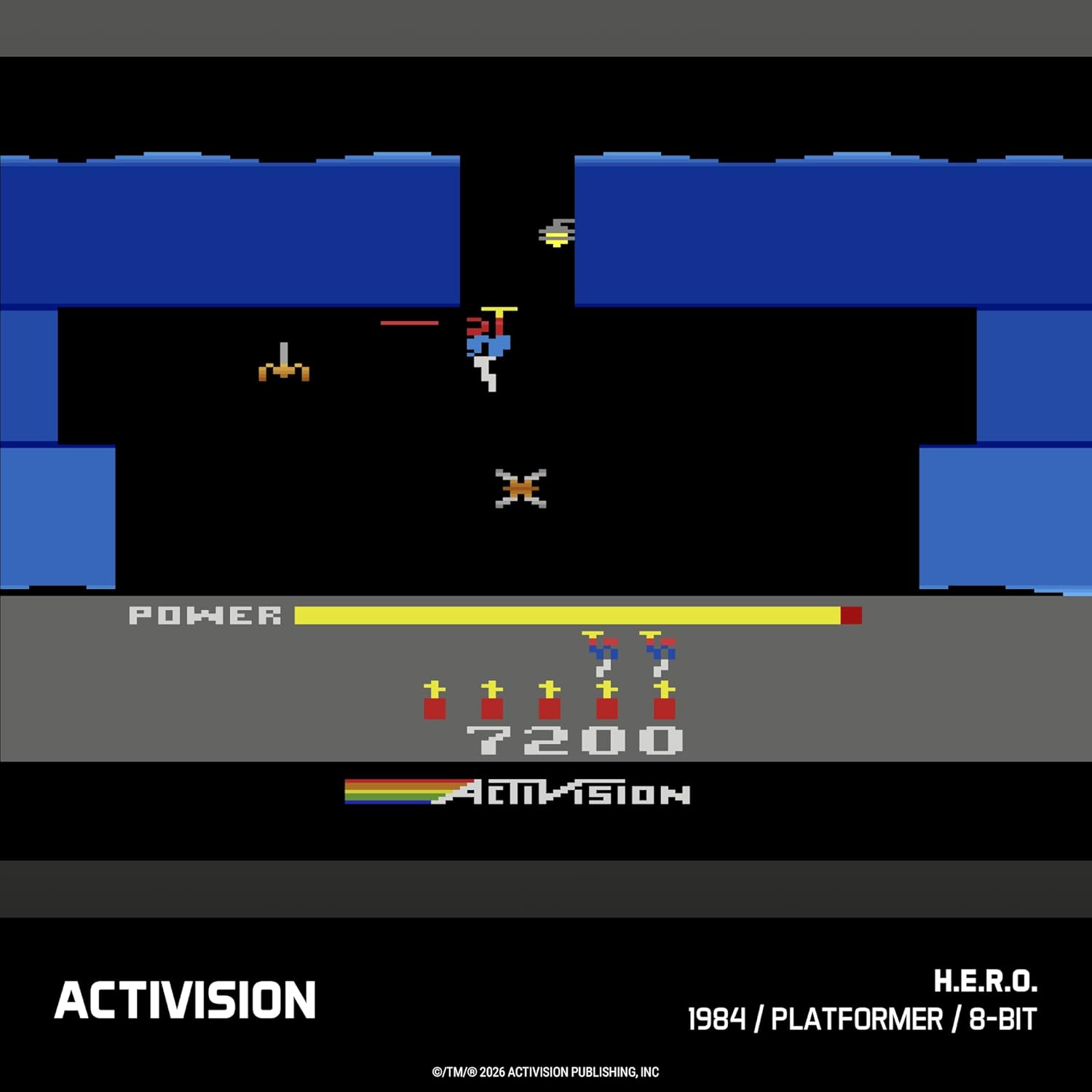 X POWER + + + + + 7200 c iSioH ACTIVISION H.E.R.O. 1984 /PLATFORMER/ 8-B 8-BIT /TM/ 2026 ACTIVISION PUBLISHING INC