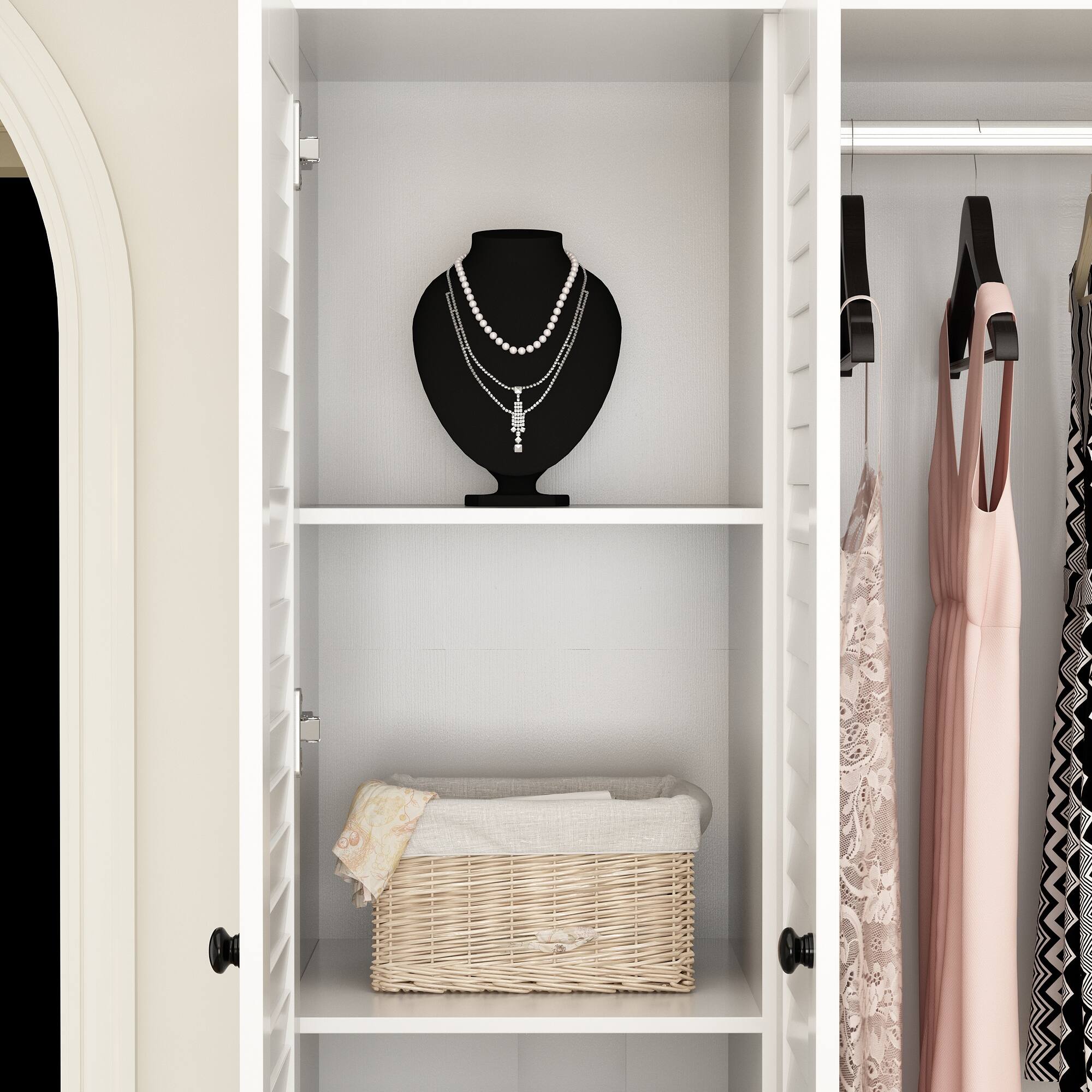 Alt View 10. FUFU & GAGA - FUFU&GAGA Shutter - Door Wardrobe: Organized Storage with Anti - Tip Safety & Classic Design - White.