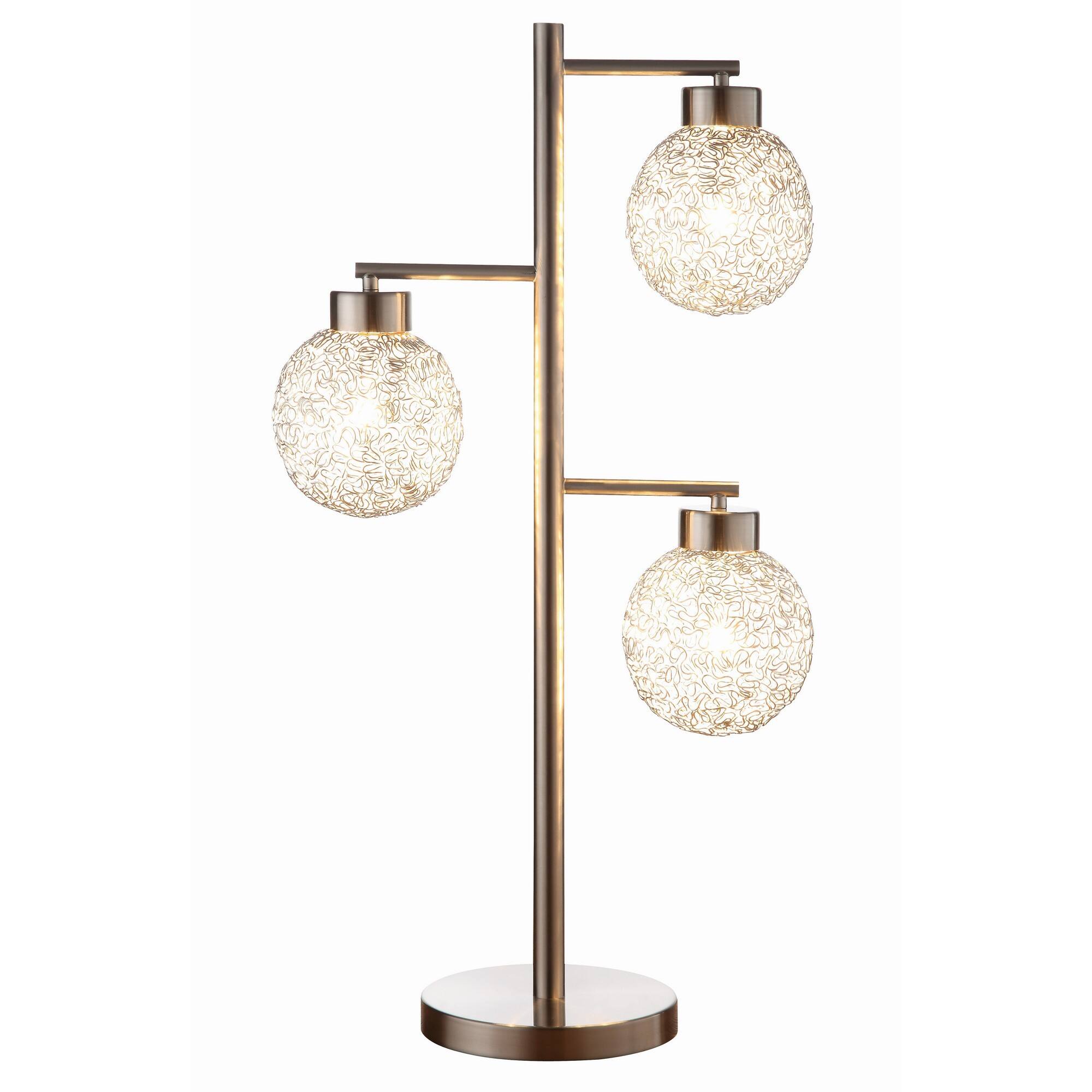 Front. Manhattan Lane - Fern 31 Inch Table Lamp with 3 Orb Shades, Metal, Chrome Finish - Chrome.