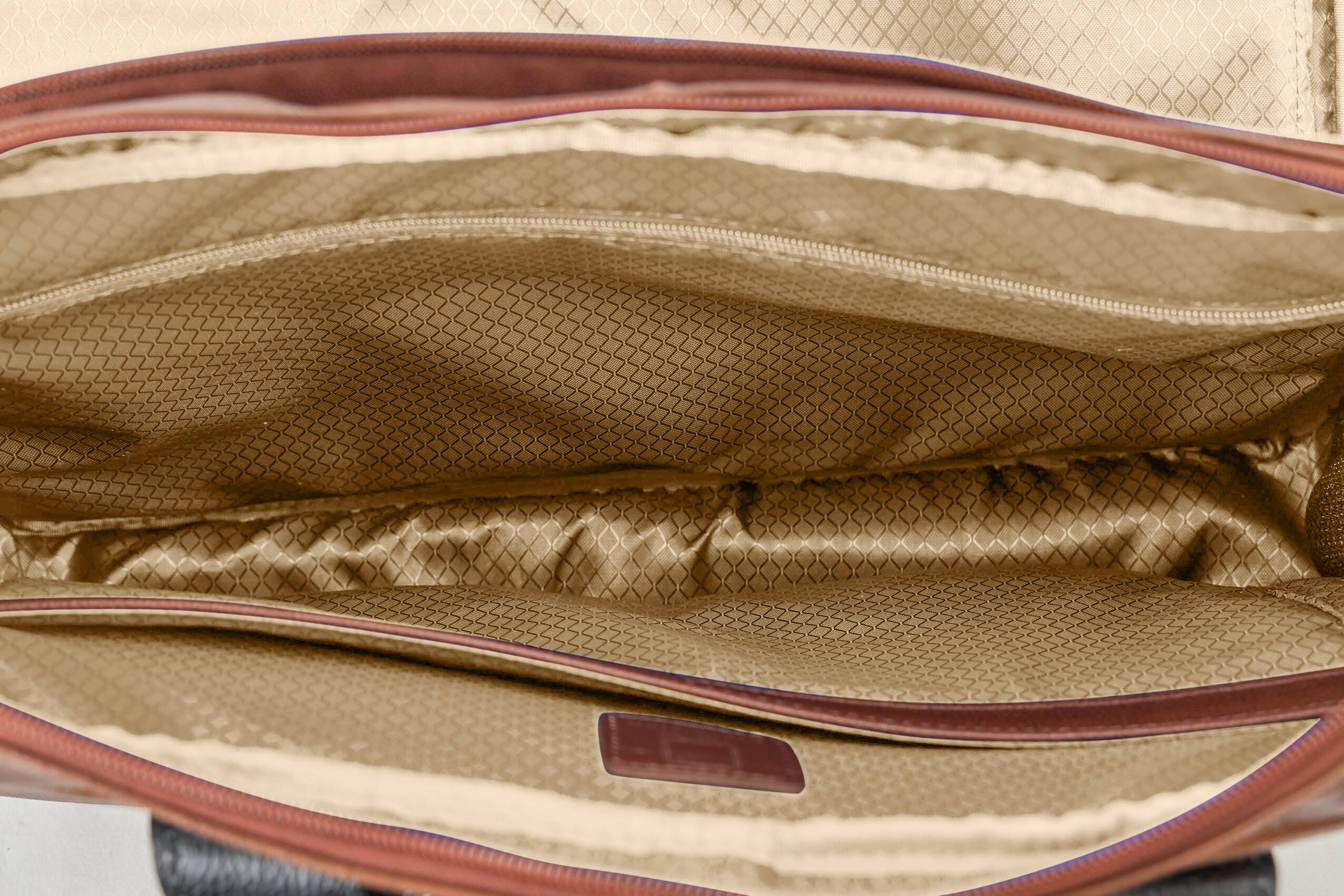 Alt View 5. McKleinUSA - 17-inch Laptop & Tablet Briefcase, Pebble-Grain Calfskin Leather, Dual-Compartment, Padded Sleeve, Lockable Zippers - Brown.