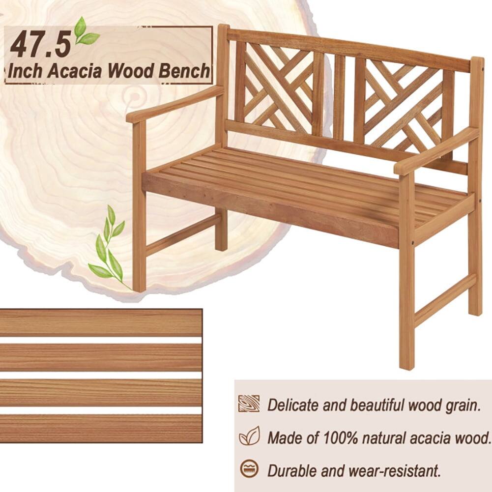 47.5 Inch Acacia Wood Bench

- Delicate and beautiful wood grain.
- Made of 100% natural acacia wood.
- Durable and wear-resistant.