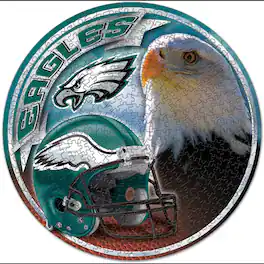 WinCraft - Philadelphia Eagles Round 500-Piece Puzzle - Multicolor