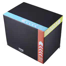 VEVOR - 3 in 1 Plyometric Jump Box, 30/24/20 Inch Foam Plyo Box, Platform & Jumping Agility Box, Anti-Slip Fitness Step Up Box - Black