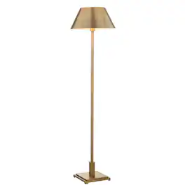 Jonathan Y - Roxy 60" Metal LED Floor Lamp, Brushed Brass - Brass Gold