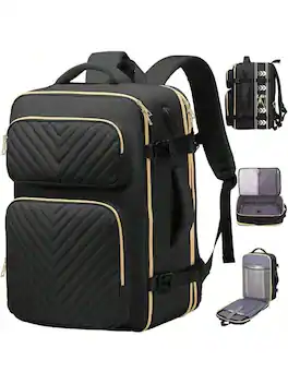 Live At Space - Carry on Backpack, Travel Backpack Men Women Airline Approved, Flight with Toiletry Bag, College Airplane, Waterproof