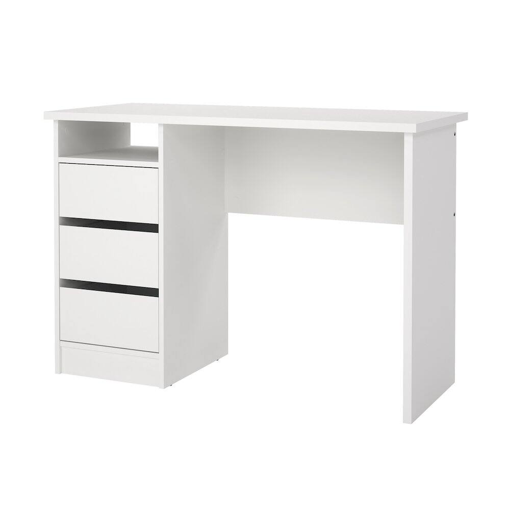 Left. Tvilum - Wes Home Office Writing Desk with 3 Drawers and Open Shelf - White.