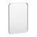 Angle. LOVMOR - Tempered Glass Rounded Rectangle Framed Wall-Mounted Bathroom Vanity Mirror - 24" x 32" - Silver.