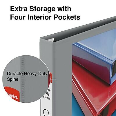 Extra Storage with Four Interior Pockets

Durable Heavy-Duty Spine

Staples