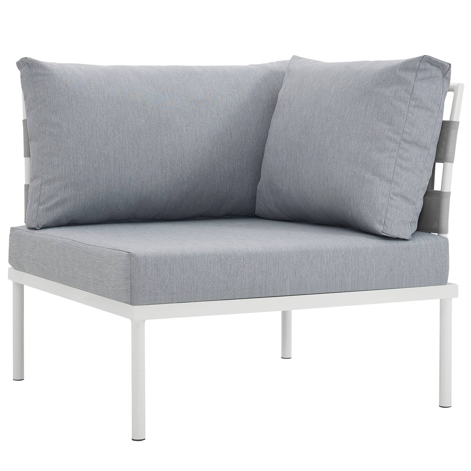 Angle. Modway - Harmony Outdoor Patio Aluminum Corner Sofa by Modway - White Gray.