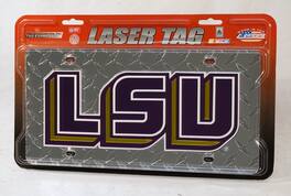 Rico Industries - Louisiana State University Tigers Laser Cut Diamond Plate License - NCAA LSU - Multi