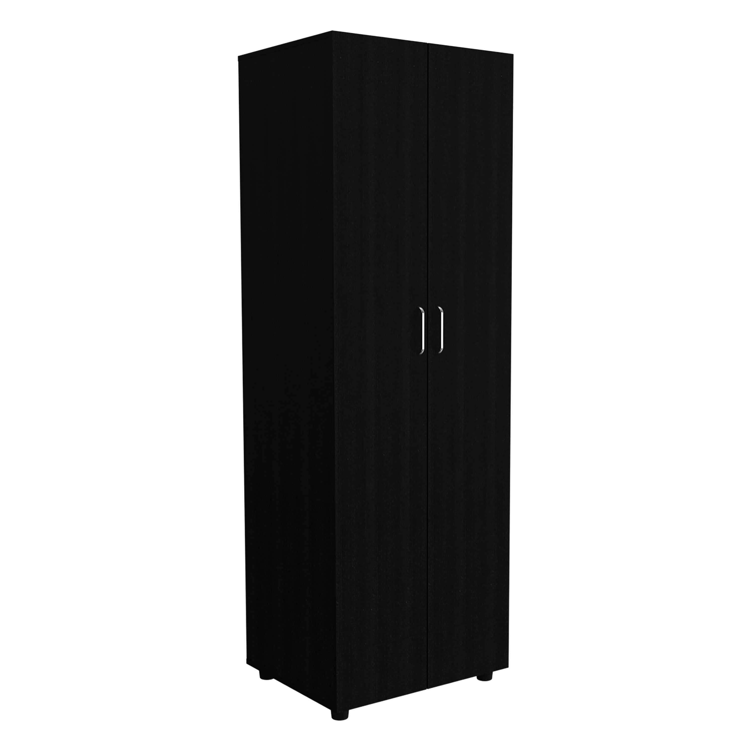 Left. TinyHomie - 2 Piece Bedroom Set London Armoire + Egeo 3 Drawers Dresser Black / Pine - Black.