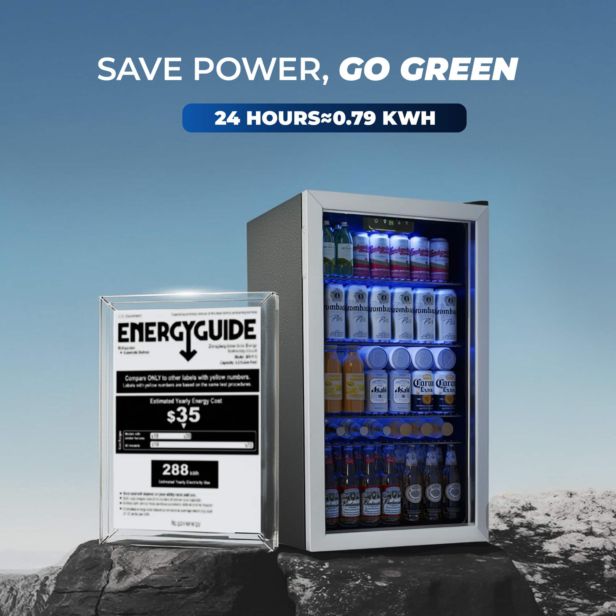 SAVE POWER, GO GREEN
24 HOURS~0.79 KWH
ENERGYGUIDE
Compare ONLY to other labels with yellow numbers.
Labeled with yellow numbers are listed on the same page.
Estimated Yearly Energy Cost
$35
288 kWh