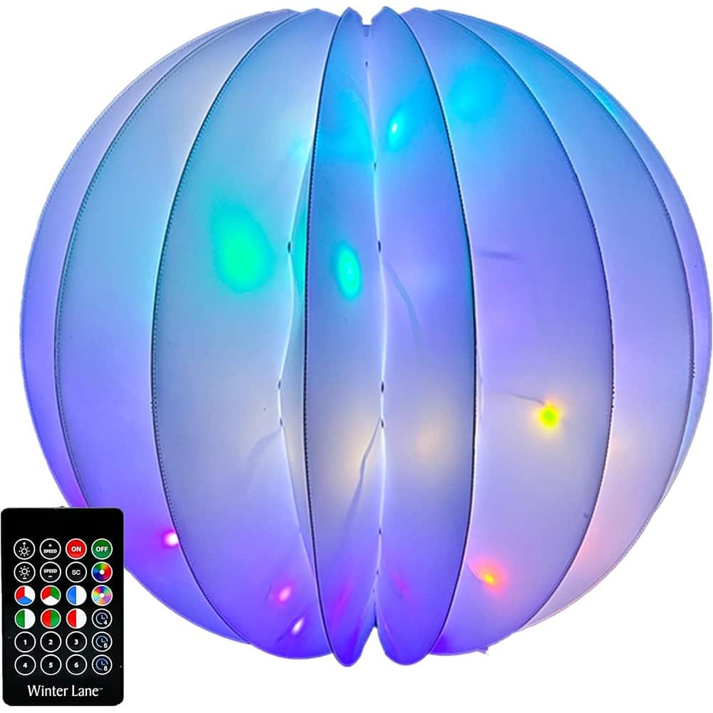 RTMB - 18" Lighted Outdoor Hanging Ball w/ Color-Changing LEDs & Timer Modes - Multicolor