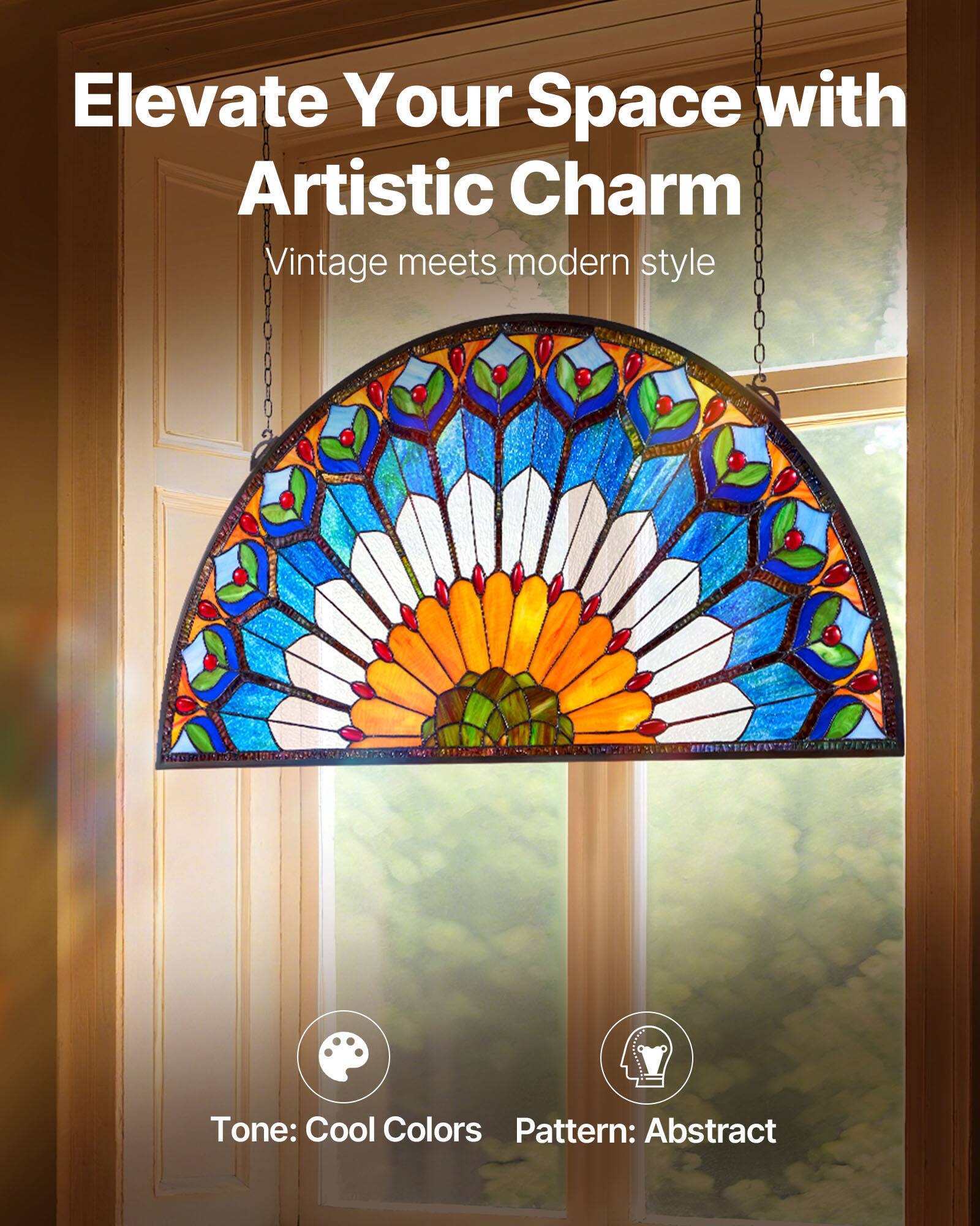 Elevate Your Space with Artistic Charm  
Vintage meets modern style  

Tone: Cool Colors  
Pattern: Abstract