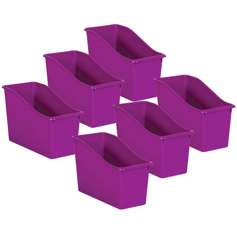 Front. Teacher Created Resources - Teacher Created Resources Purple Plastic Book Bin, Pack of 6.