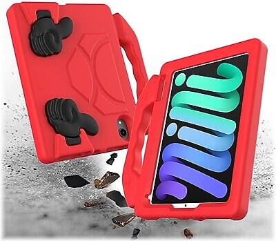 Alt View 8. SaharaCase - iPad mini A17 Pro & 6th Generation 2021 Protection Bundle, KidProof Case with Tempered Glass Screen - Red.