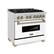 Angle. ZLINE - Autograph 36" Legacy Dual Fuel Range w/ 6 Burners & White & Bronze Accents (RAZ-WM-36-CB) - Multicolor.