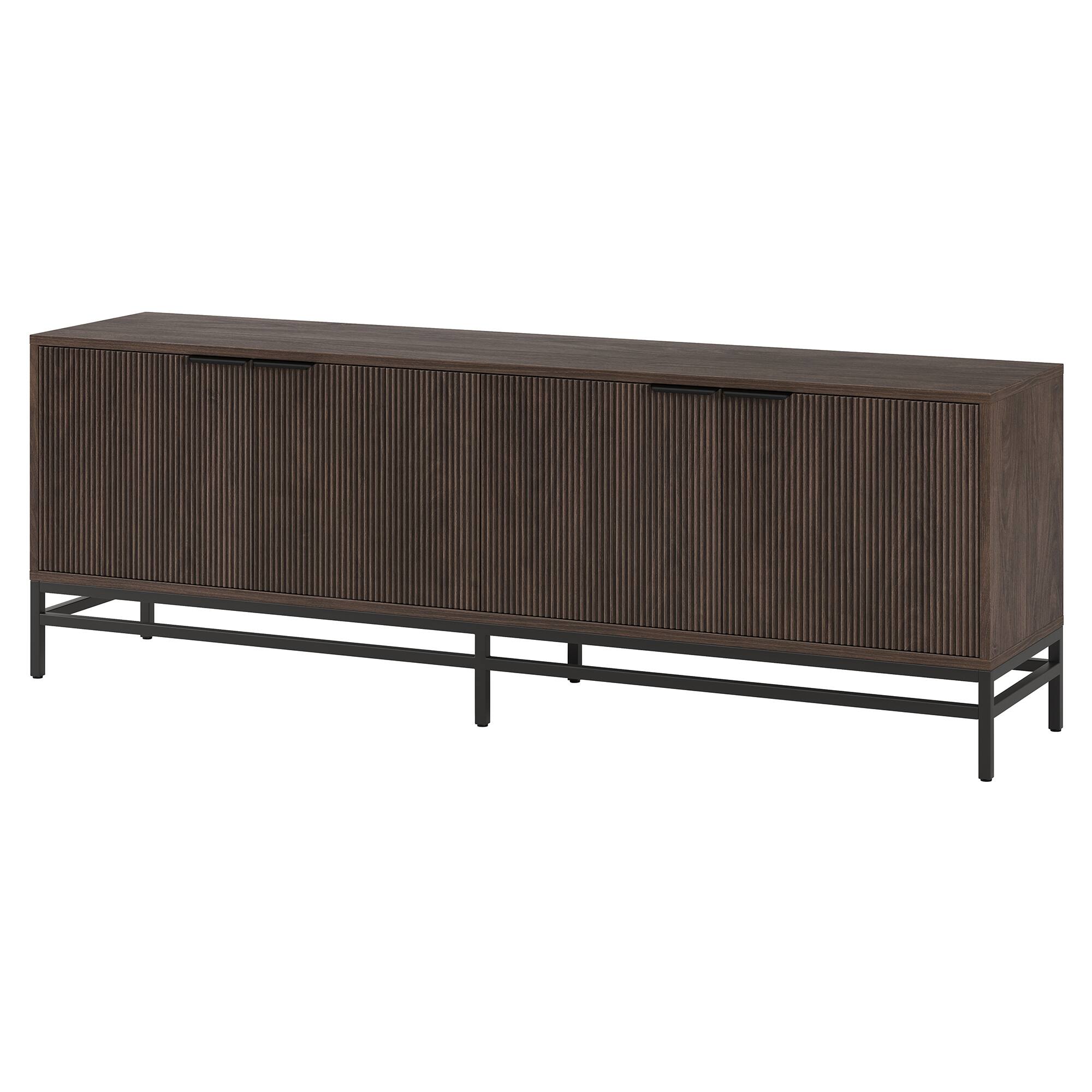 Left. Hudson&Canal - Montello Rectangular Fluted TV Stand for TV's up to 78" in Alder Brown - Alder Brown.