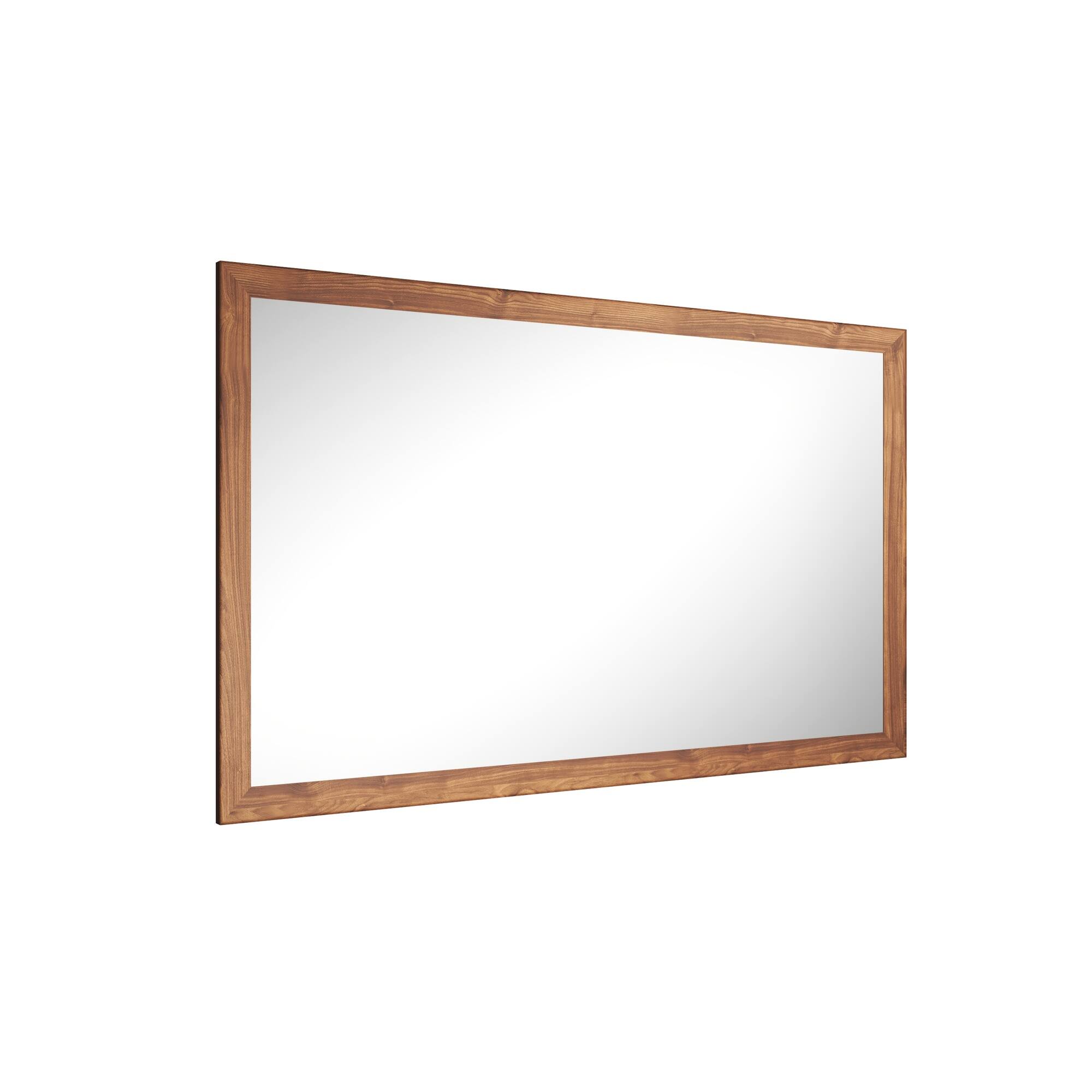 Alt View 2. Boyel Living - 36 in. W x 60 in. H Dark Wood Grain Rectangular Slanted Edge Aluminum Framed Wall Bathroom Vanity Mirror.