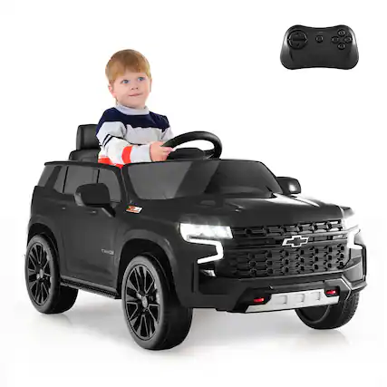Front. Costway - Costway 12V Kids Ride On Car Chevrolet Tahoe Electric Truck SUV Remote w/ Light & Music - Black.