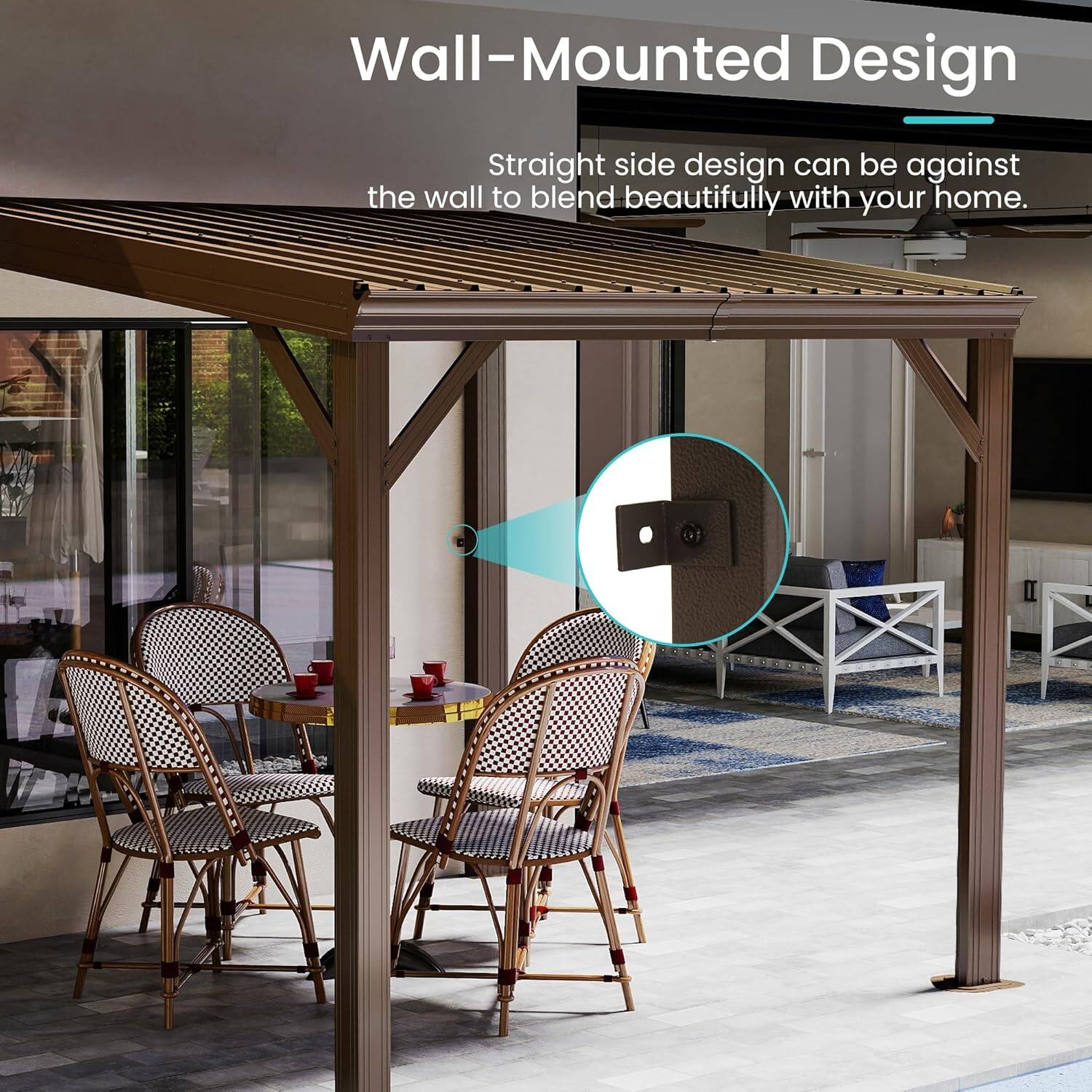 Wall-Mounted Design  
Straight side design can be against the wall to blend beautifully with your home.