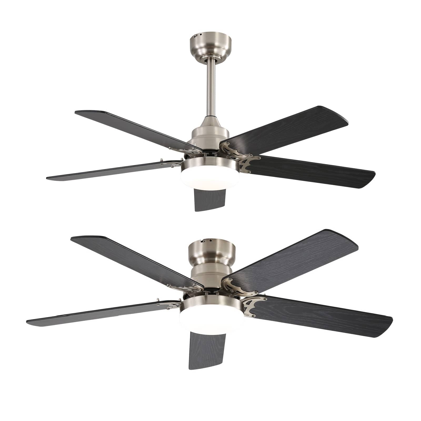 Front. Sofucor - 42 Inch Brushed Nickel Ceiling Fans Light Kits with Remote Control Dimmable LED & 6 Speeds Reversible Quiet DC - Nickel.