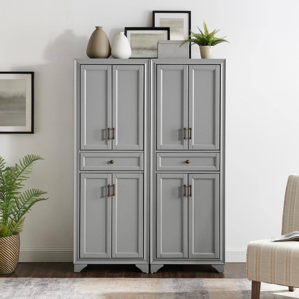 Alt View 8. Crosley Furniture - Tara 2-Piece Kitchen Storage Pantry Set - 2 Pantries - Distressed Gray.