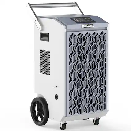 Front. Moiswell - 200 Pints Commercial Dehumidifier with Pump Heavy-Duty Moisture Control for Basement, Industry Water Damage Unit - White & Gray.
