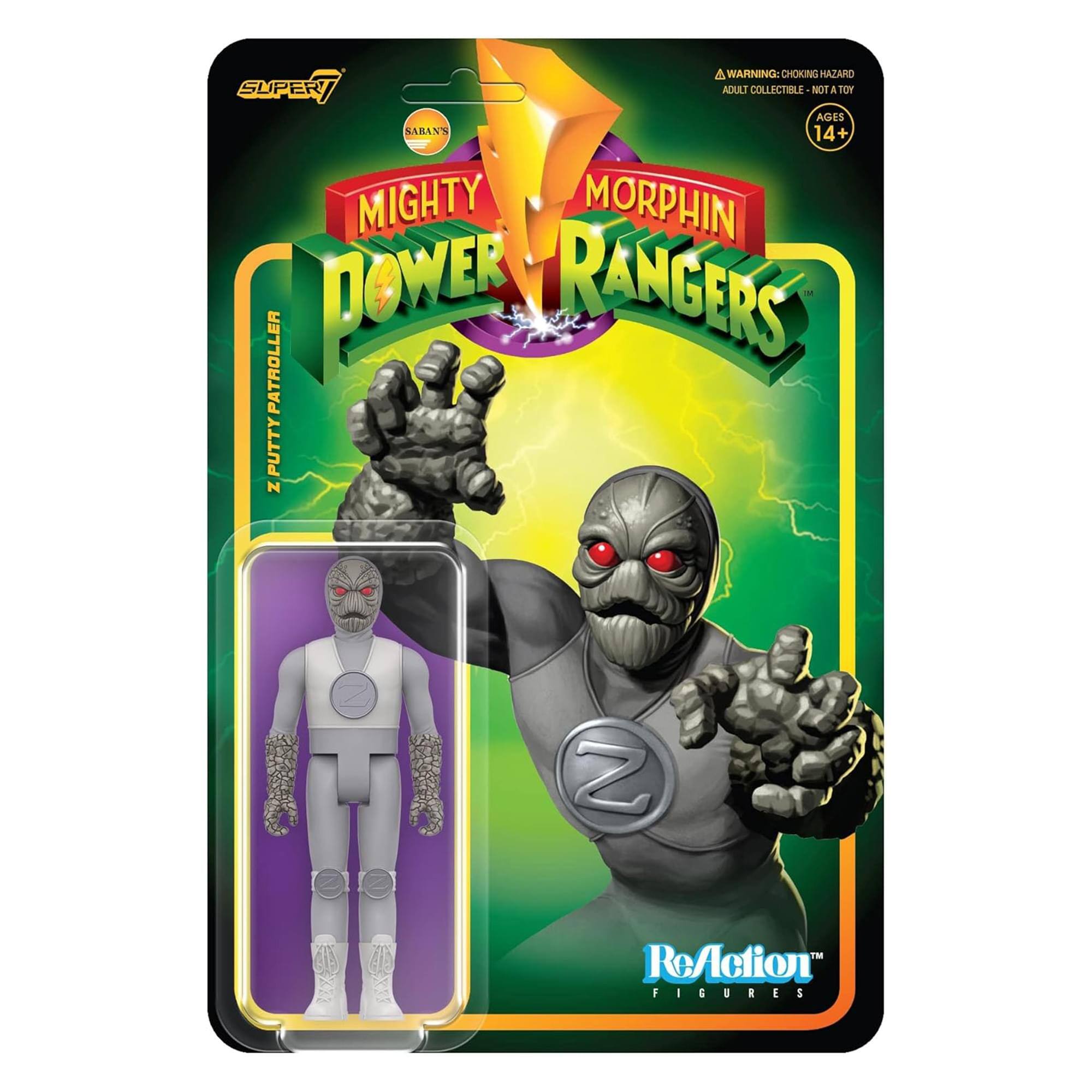Mighty Morphin Power Rangers  
Z Putty Patroller  
ReAction Figures  

Warning: Choking Hazard  
Adult Collectible - Not a Toy  
Ages 14+