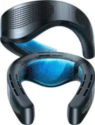 TORRAS - COOLiFY Cyber Ultimate Cooling Portable Neck Fan, Cooling, Heating, and Fan Rechargeable with 6000mAh, Neck Cooler - Cascade Black - Front_Zoom
