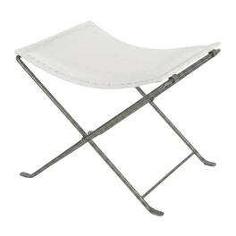 Butler Specialty - Melton Leather 21.5"W Accent Stool - White