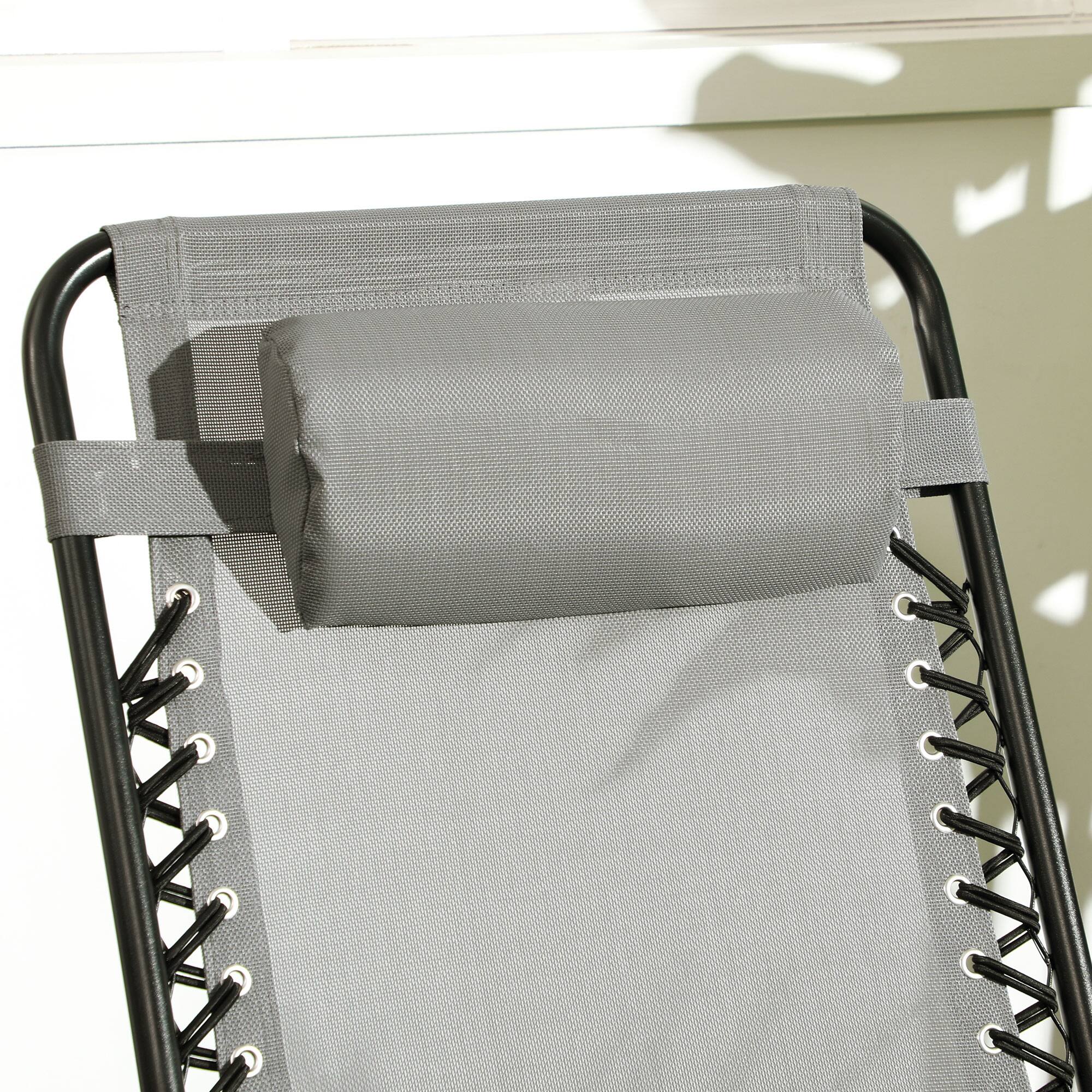 Alt View 8. Outsunny - Rocking Chair Set of 2, Patio Folding Lawn Rocker Set with Headrests for Yard, Patio, Deck - Gray.