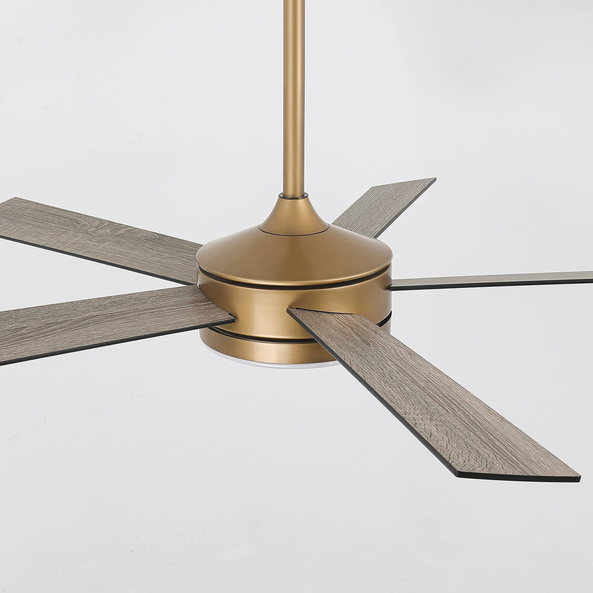 Alt View 7. Vaczon - 48" Modern Dimmable LED Smart Ceiling Fan with Light and App, Remote and Reversible Blades - Gold.