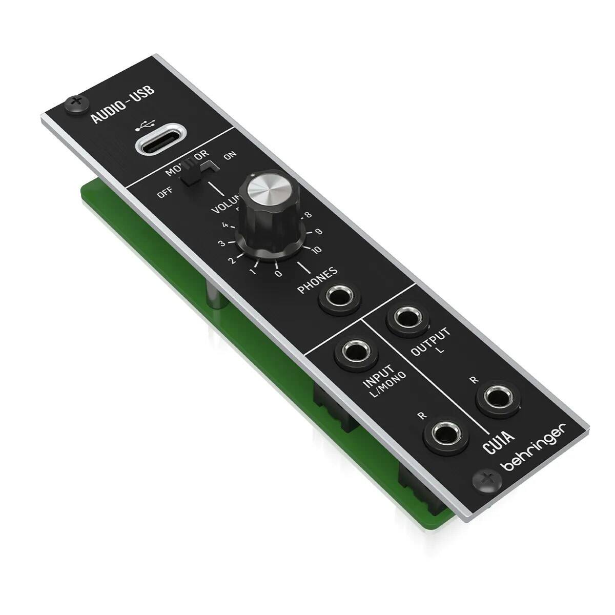 AUDIO-USB  
USB AUDIO OR  
MONO OR STEREO  
VOLUME  
PHONES OUTPUT  
INPUT L/MONO  
OUTPUT L  
INPUT R  
OUTPUT R  
CU1A  
behringer