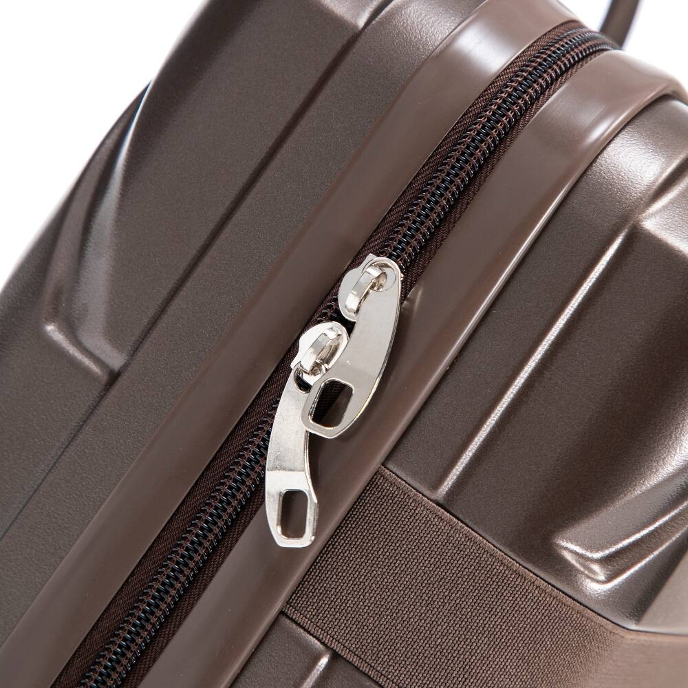Alt View 1. Ropilly - Ropilly 2 Piece Luggage Set Hard Case Luggage with 14 Inch Cosmetic Case Brown - Brown.