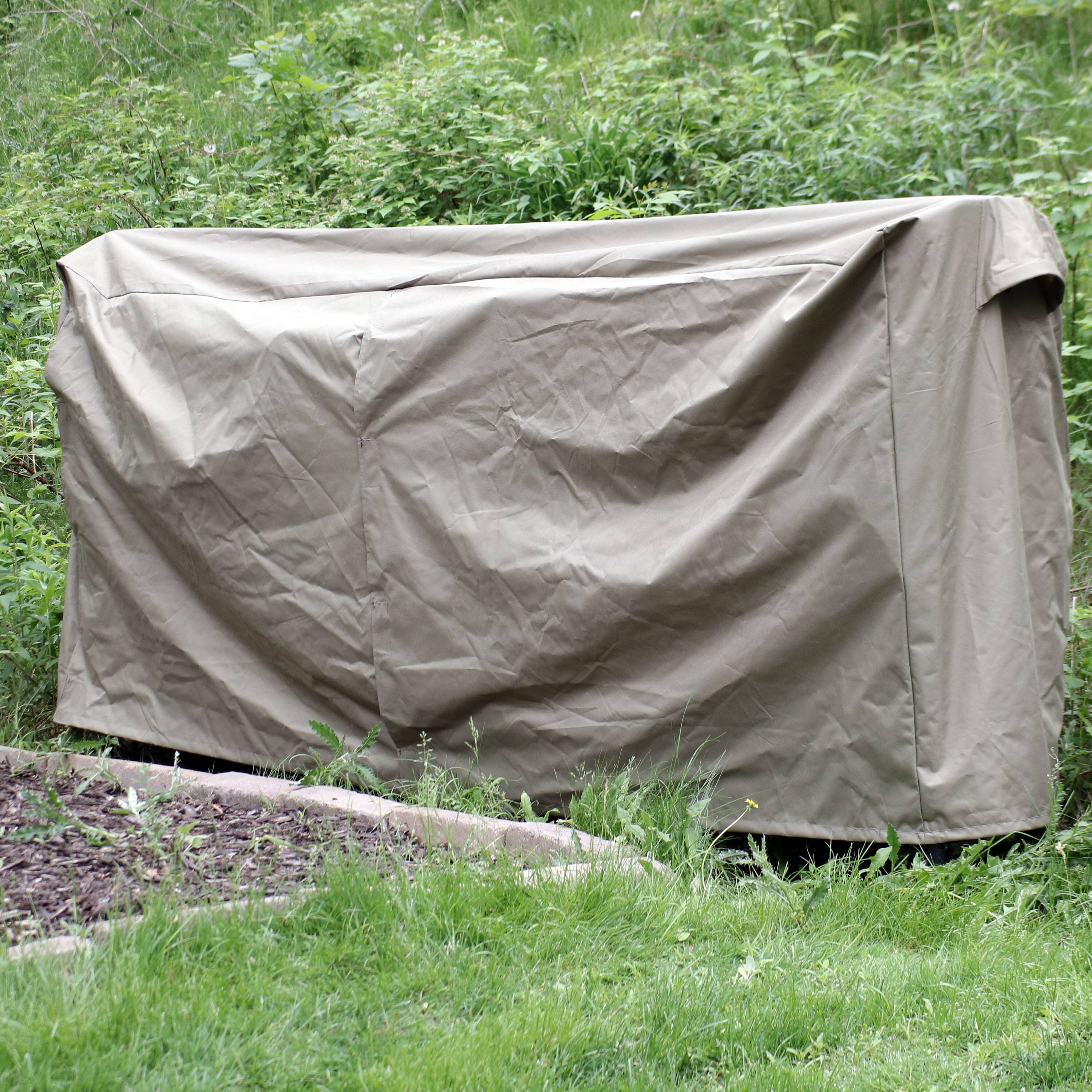 Alt View 1. Sunnydaze - 8 ft Weather-Resistant Polyester Firewood Log Rack Cover - Khaki.