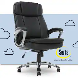 Serta - Fairbanks Bonded Leather Big and Tall Executive Office Chair - Black - Front_Zoom