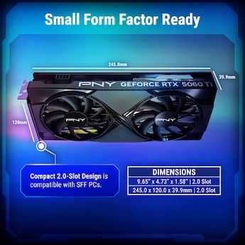 PNY NVIDIA GeForce RTX 5060 Ti Overclocked 16GB GDDR7 PCI Express PNY NVIDIA GeForce RTX 5060 Ti Overclocked 16GB GDDR7 PCI Express