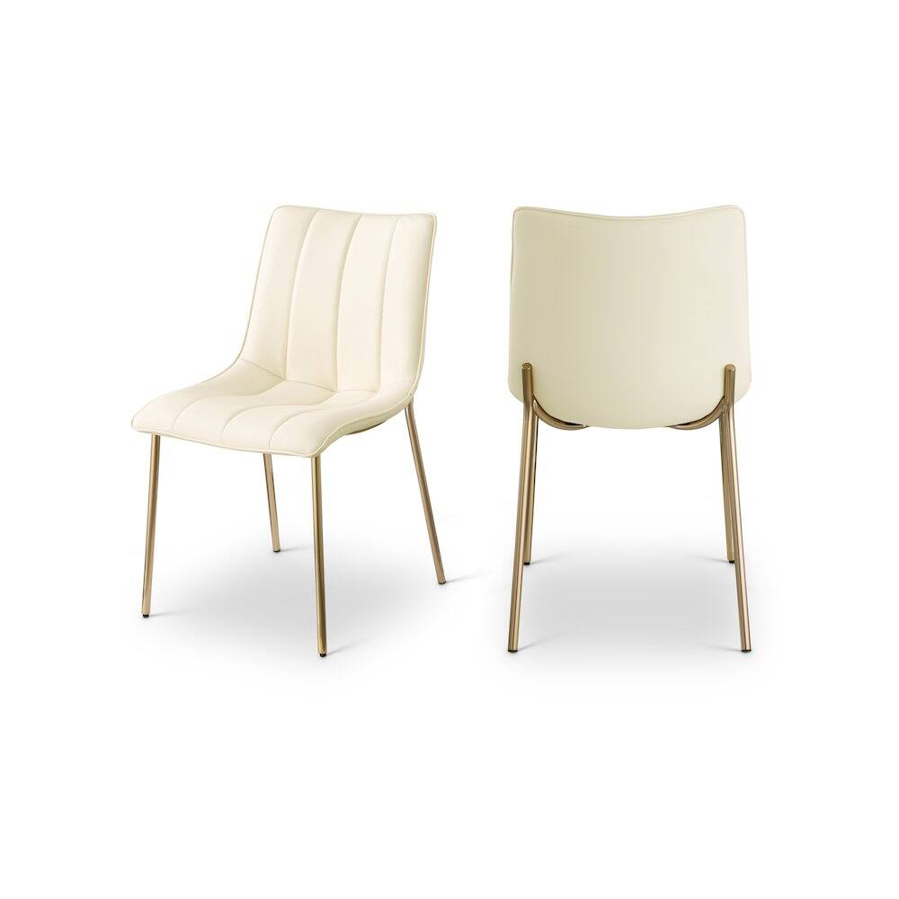 Meridian Furniture - Isla Cream Vegan Leather Dining Chair, Set of 2 - Beige