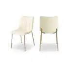 Front. Meridian Furniture - Isla Cream Vegan Leather Dining Chair, Set of 2 - Beige.