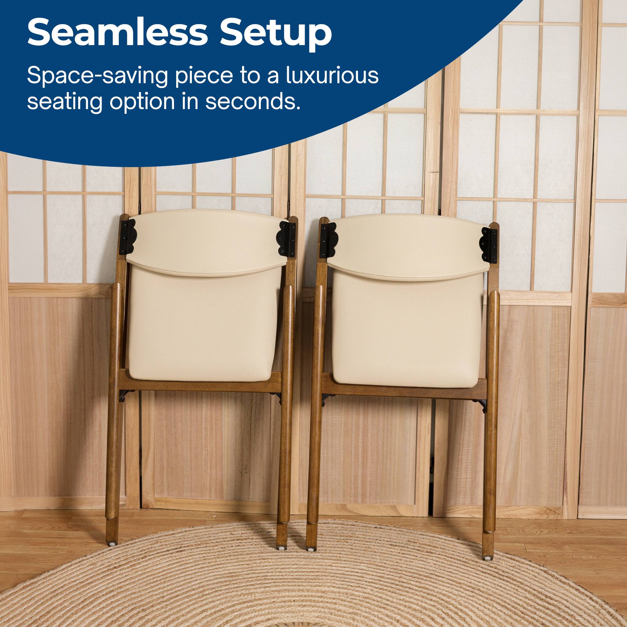 Seamless Setup  
Space-saving piece to a luxurious seating option in seconds.
