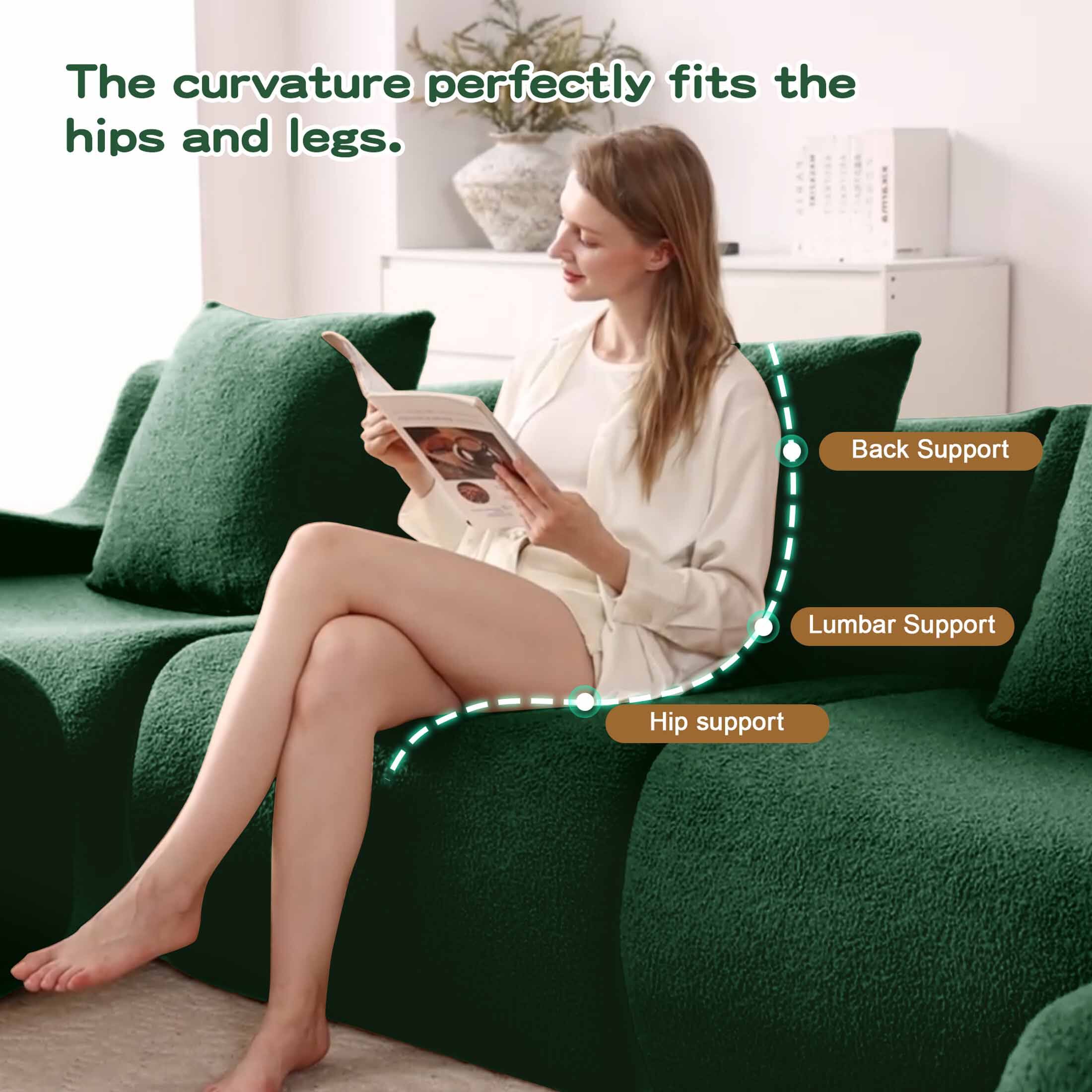The curvature perfectly fits the hips and legs.

- Back Support
- Lumbar Support
- Hip support